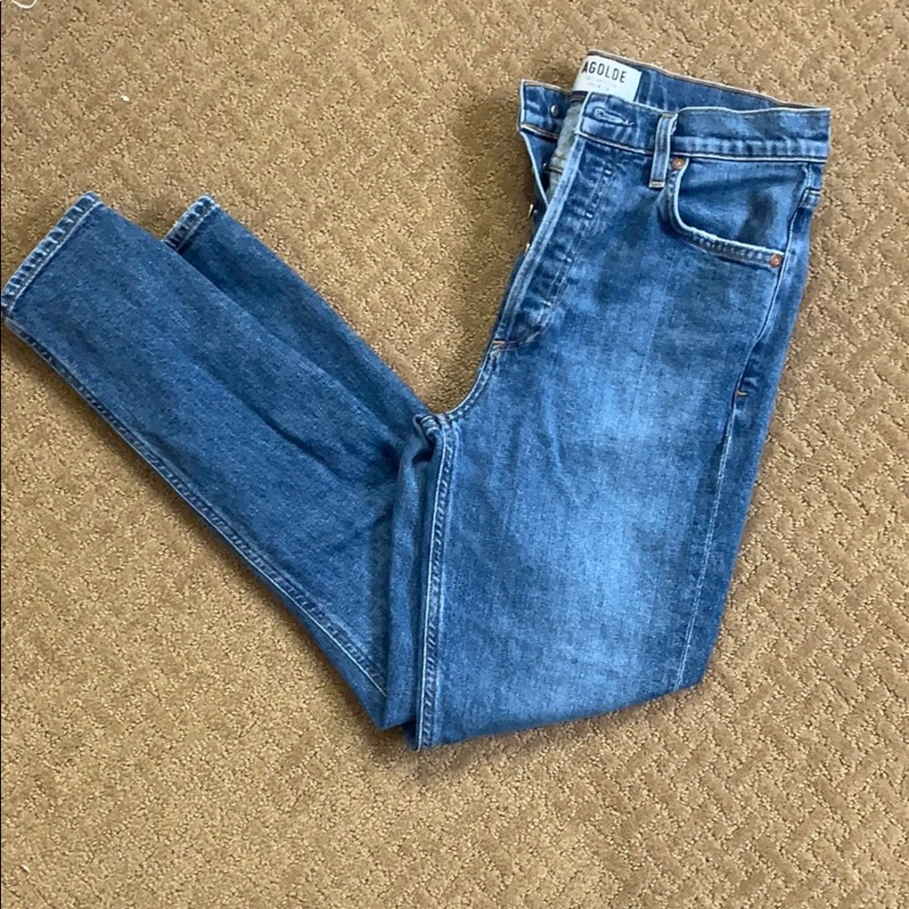 AGOLDE High Waist Straight Leg Jeans
